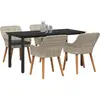 Image de vidaXL Salon de jardin avec coussins 5 pcs gris clair Poly-Rattan
