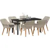Image de vidaXL Salon de jardin avec coussins 7 pcs gris clair Poly-Rattan