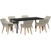 Image de vidaXL Salon de jardin avec coussins 7 pcs gris clair Poly-Rattan