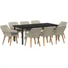 Image de vidaXL Salon de jardin avec coussins 9 pcs gris clair Poly-Rotin