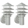 Image de vidaXL Lampes murales extérieures 2 pcs. argent acier inoxydable