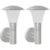 Image de vidaXL Lampes murales extérieures 2 pcs. argent acier inoxydable
