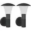 Image de vidaXL Lampes murales d'extérieur 2 pcs. noir acier inoxydable