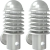 Image de vidaXL Lampes murales extérieures avec détecteur de mouvement 2 pcs. argent Acier inoxydable