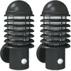 Image de vidaXL Lampes murales d'extérieur avec détecteur de mouvement 2 pcs. noir acier inoxydable