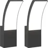 Image de vidaXL Applique murale d'extérieur LED 2 pcs. noir aluminium moulé sous pression