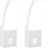 Image de vidaXL Lampes murales d'extérieur LED avec capteur 2 pcs. Blanc Fonte d'aluminium