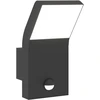 Image de vidaXL Applique murale d'extérieur LED avec capteur Noir Fonte d'aluminium