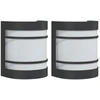 Image de vidaXL Lampes murales d'extérieur 2 pcs. noir acier inoxydable