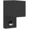 Image de vidaXL Applique murale d'extérieur avec capteur Noir Fonte d'aluminium