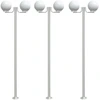 Image de vidaXL Lampes d'allée 3 pcs. argent 215 cm acier inoxydable
