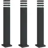 Image de vidaXL Lampes d'allée 3 pcs. noir 80 cm aluminium