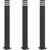 Image de vidaXL Lampes d'allée 3 pcs. noir 110 cm aluminium