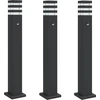 Image de vidaXL Lampes d'allée avec détecteur de mouvement 3 pcs. noir 80 cm aluminium