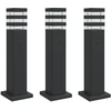Image de vidaXL Lampes d'allée avec prise de courant 3 pcs. noir 50 cm aluminium