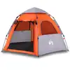 Image de vidaXL Tente de camping 4 personnes Gris et orange Quick Release