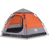 Image de vidaXL Tente de camping 4 personnes Gris et orange Quick Release