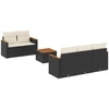 Image de vidaXL Ensemble de salon de jardin 6 pièces avec coussins noir poly rotin