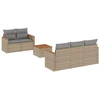 Image de vidaXL Ensemble de salon de jardin 6 pièces avec coussins Beige Poly Rattan