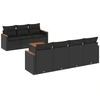 Image de vidaXL Ensemble de jardin canapé 8 pièces avec coussins noir poly rotin