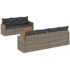 Image de vidaXL Ensemble de jardin canapé 8 pièces avec coussins Gris Poly rotin