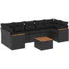 Image de vidaXL Ensemble de jardin canapé 8 pièces avec coussins noir poly rotin