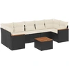 Image de vidaXL Ensemble de jardin canapé 8 pièces avec coussins noir poly rotin