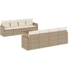 Image de vidaXL Ensemble de salon de jardin 9 pièces avec coussins beige Poly rotin