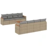 Image de vidaXL Ensemble de salon de jardin 9 pièces avec coussins beige Poly rotin