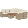 Image de vidaXL Ensemble de salon de jardin 9 pièces avec coussins beige Poly rotin