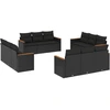 Image de vidaXL Ensemble de 12 canapés de jardin avec coussins noir poly rotin