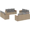 Image de vidaXL Ensemble de 12 canapés de jardin avec coussins Beige Poly Rattan