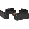 Image de vidaXL Ensemble de 13 canapés de jardin avec coussins noir poly rotin
