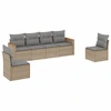 Image de vidaXL Ensemble de salon de jardin 6 pièces avec coussins Beige Poly Rattan