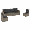 Image de vidaXL Ensemble de salon de jardin 6 pièces avec coussins Gris Poly rotin