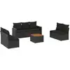 Image de vidaXL Ensemble de jardin canapé 8 pièces avec coussins noir poly rotin
