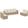 Image de vidaXL Ensemble de jardin canapé 8 pièces avec coussins Beige Poly Rattan