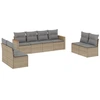 Image de vidaXL Ensemble de jardin canapé 8 pièces avec coussins Beige Poly Rattan