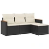 Image de vidaXL Ensemble de salon de jardin 4 pièces avec coussins noir poly rotin