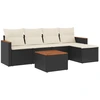 Image de vidaXL Ensemble de salon de jardin 6 pièces avec coussins noir poly rotin