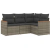 Image de vidaXL Ensemble de salon de jardin 4 pièces avec coussins Gris Poly rotin