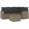 Image de vidaXL Ensemble de salon de jardin 5 pièces avec coussins Gris Poly rotin