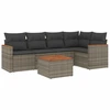 Image de vidaXL Ensemble de salon de jardin 6 pièces avec coussins Gris Poly rotin