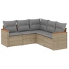 Image de vidaXL Ensemble de salon de jardin 5 pièces avec coussins Beige Poly Rattan