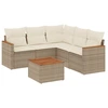 Image de vidaXL Ensemble de salon de jardin 6 pièces avec coussins Beige Poly Rattan