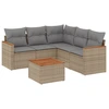 Image de vidaXL Ensemble de salon de jardin 6 pièces avec coussins Beige Poly Rattan