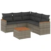Image de vidaXL Ensemble de salon de jardin 6 pièces avec coussins Gris Poly rotin