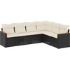 Image de vidaXL Ensemble de salon de jardin 6 pièces avec coussins noir poly rotin