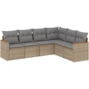 Image de vidaXL Ensemble de salon de jardin 6 pièces avec coussins Beige Poly Rattan