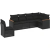 Image de vidaXL Ensemble de salon de jardin 6 pièces avec coussins noir poly rotin
